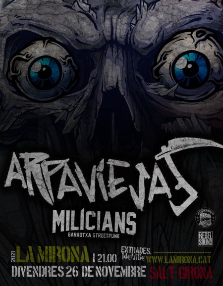 Plakat koncertu Arpaviejas i Milícians w Sali La Mirona